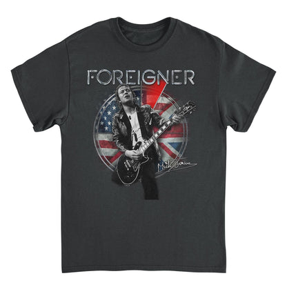 Foreigner Mick Jones Guitar Mens T Shirt Black Officially Licensed