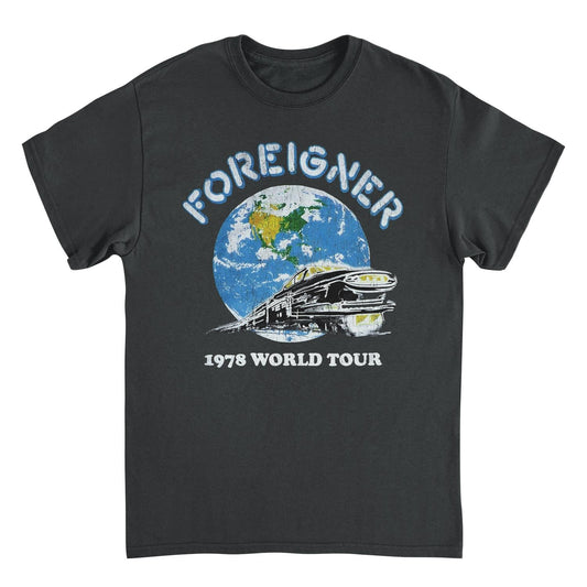Foreigner 1978 World Tour Mens T Shirt Black Officially Licensed
