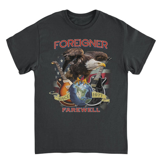 Foreigner Farewell Eagle Mens T Shirt Black