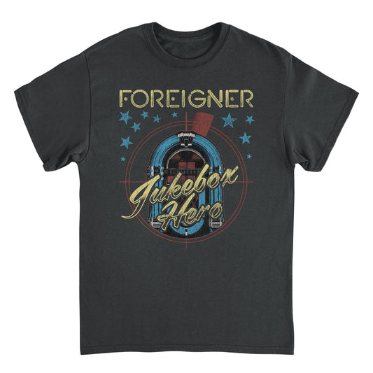 Foreigner Jukebox Here Mens T Shirt Black Officially Licensed