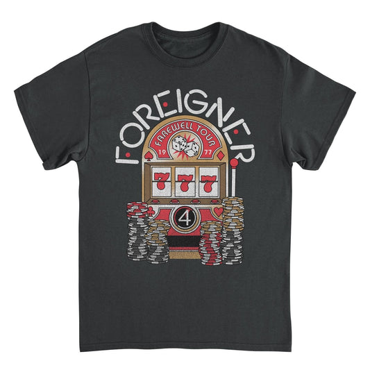 Foreigner Farewell Slot Machine Mens T Shirt Black Officially Licensed