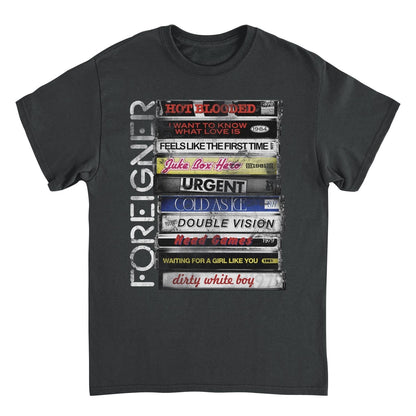 Foreigner Stacked Tapes Mens T Shirt Black