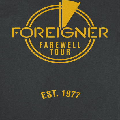 Foreigner Farewell Est 1977 Mens T Shirt Black