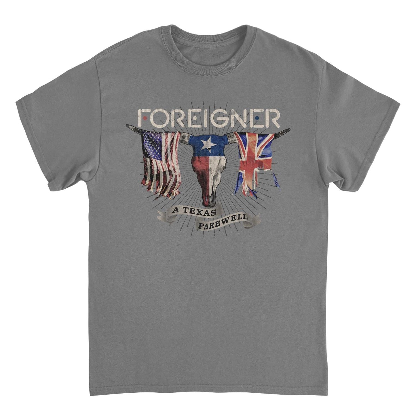 Foreigner Texas Farewell Tour Mens T Shirt Charcoal