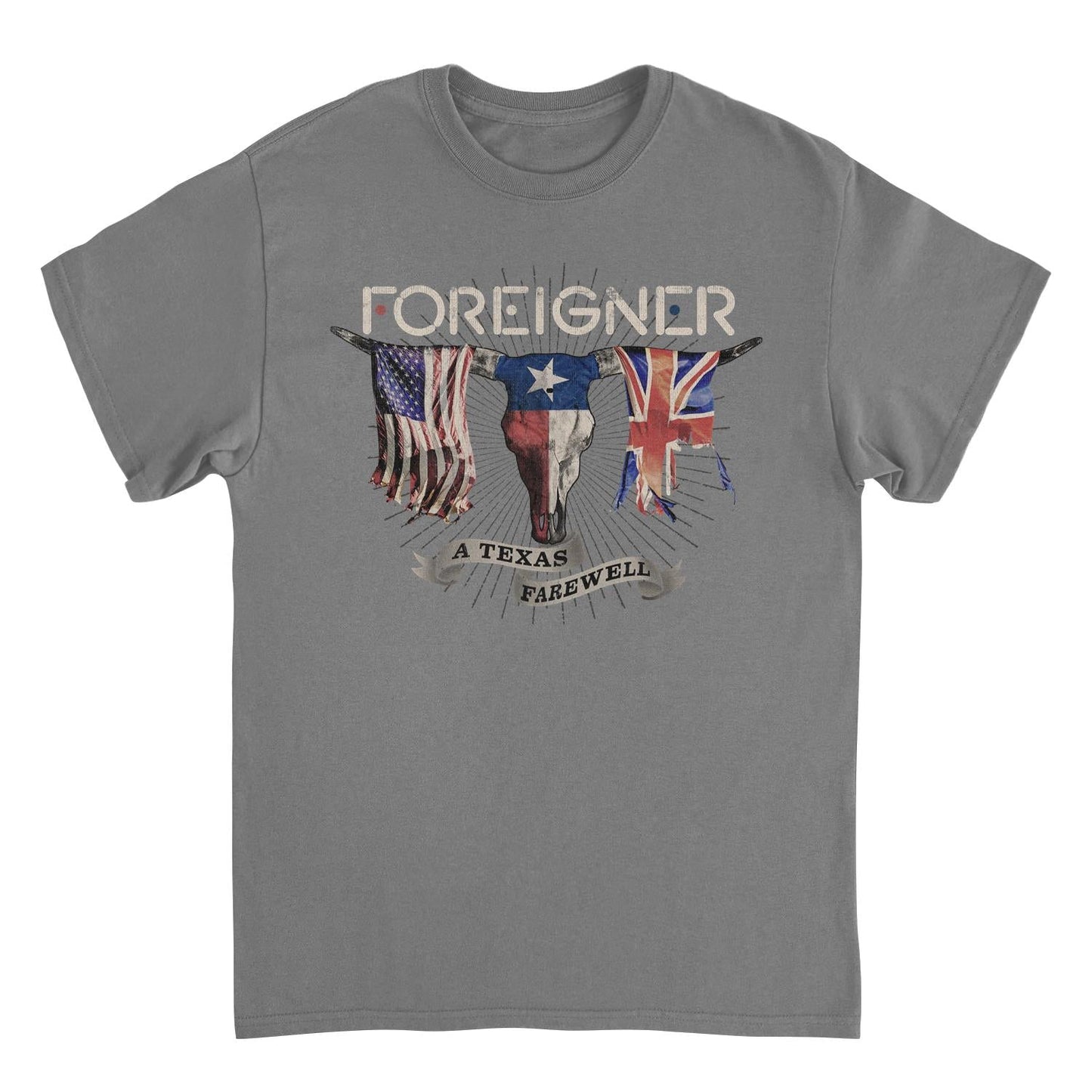 Foreigner Texas Farewell Tour Mens T Shirt Charcoal Officially Licensed