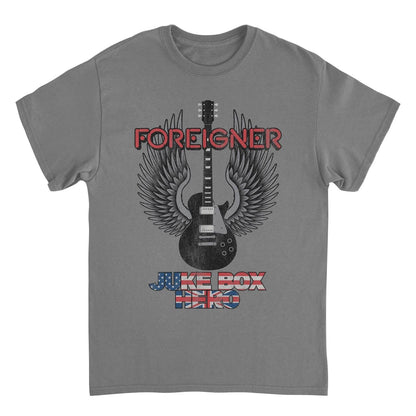Foreigner JBH Guitar Mens T Shirt Charcoal Officially Licensed