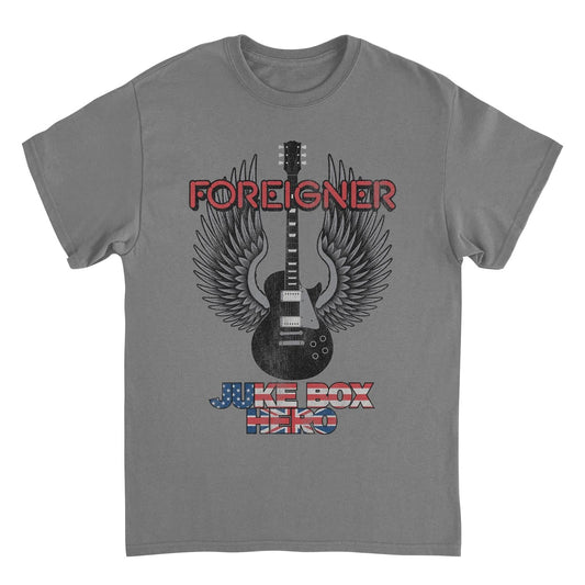 Foreigner JBH Guitar Mens T Shirt Charcoal Officially Licensed