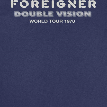 Foreigner Double Vision World Tour Mens T Shirt Navy Blue