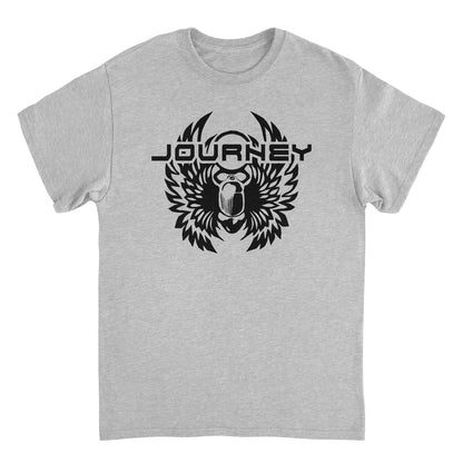 Journey Black Solid Logo Mens T Shirt Sport Grey