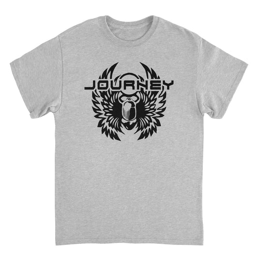 Journey Black Solid Logo Mens T Shirt Sport Grey