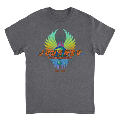 Journey 50th Anniversary Wings Mens T Shirt Dark Heather Grey