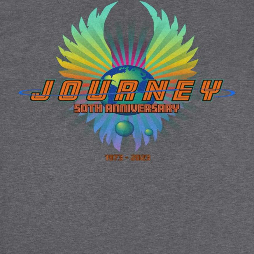 Journey 50th Anniversary Wings Mens T Shirt Dark Heather Grey