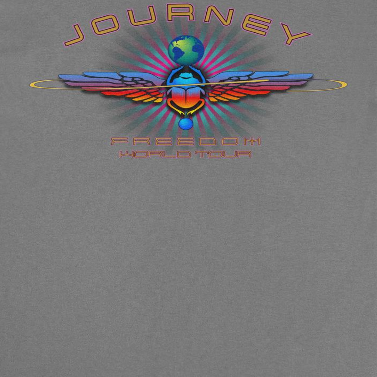 Journey Freedom World Tour Scarab Mens T Shirt Charcoal