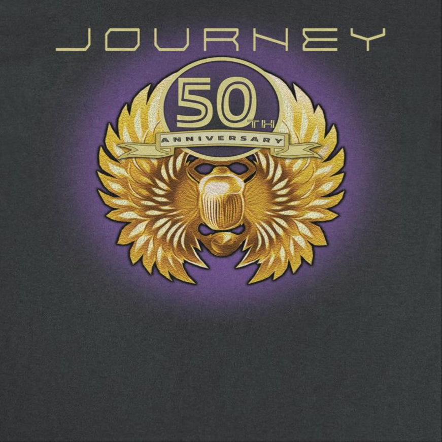 Journey 50th Anniversary Gold Scarab Mens T Shirt Black