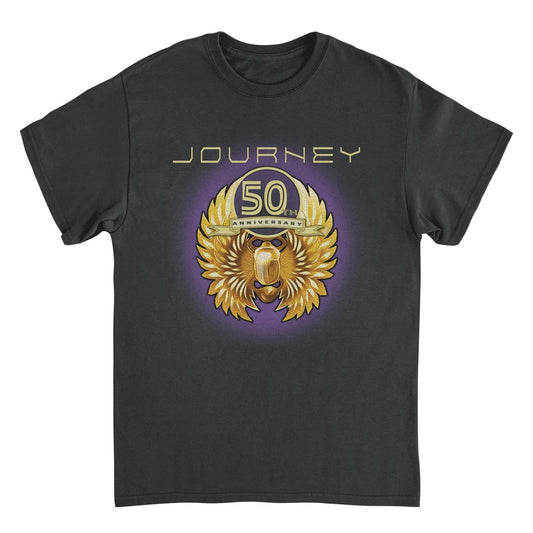 Journey 50th Anniversary Gold Scarab Mens T Shirt Black