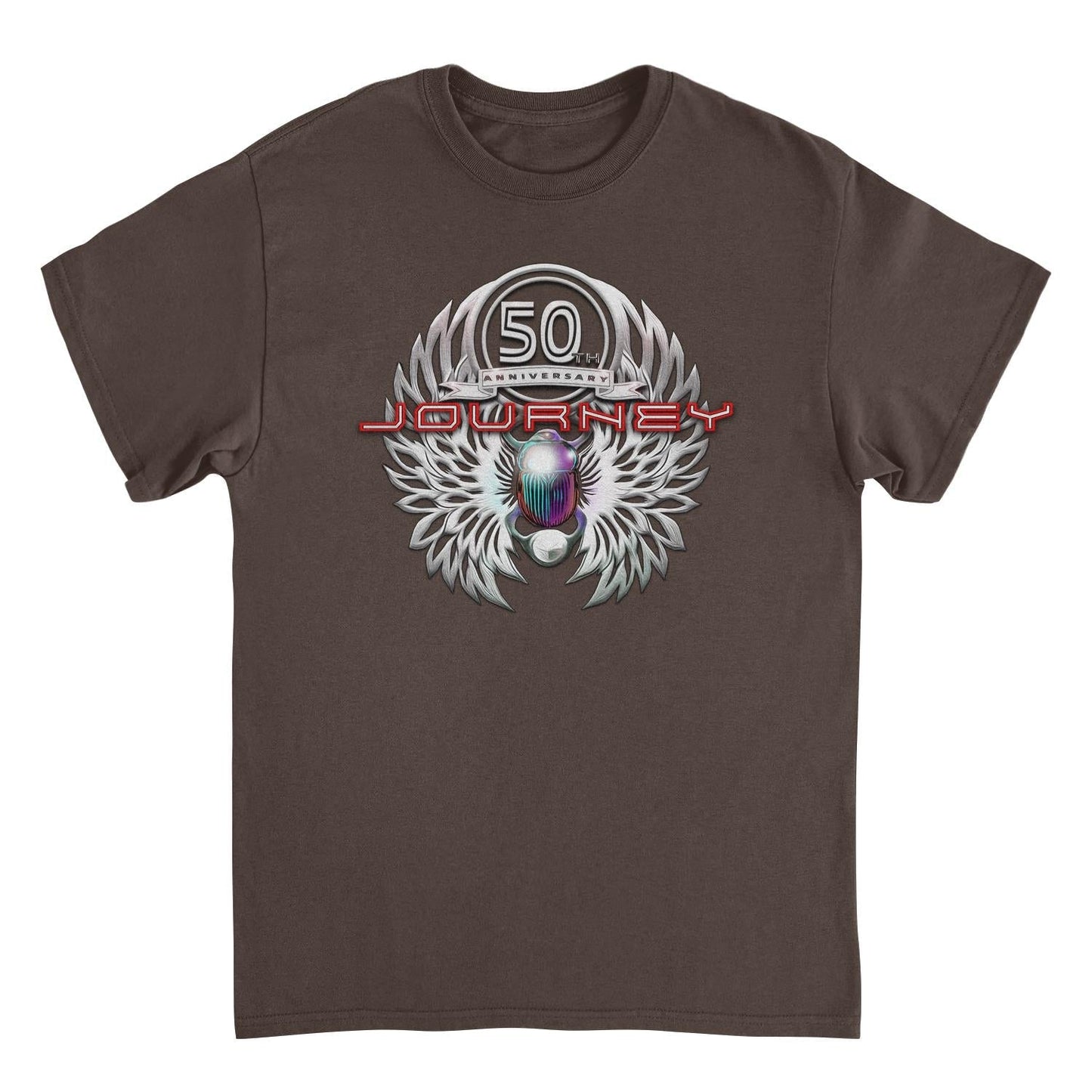 Journey Platinum Scarab 50th Anniversary Mens T Shirt Dark Chocolate