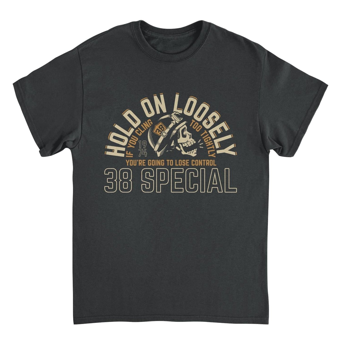 38 Special Hold on Loosely Skull Mens T Shirt Black Officially Licensed