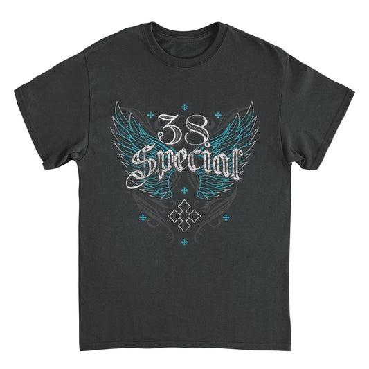 38 Special Blue Wings Logo Merns T Shirt Black Officially Licensed