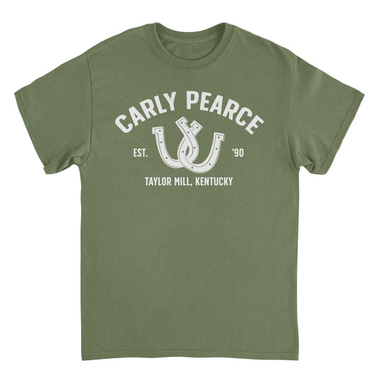 Carly Pearce Taylor Mill Horseshoe Mens T Shirt Military Green Officially Licensed