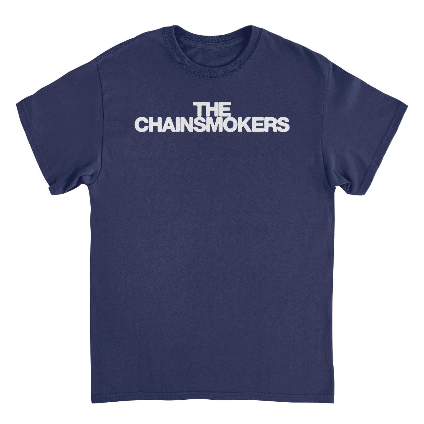 The Chainsmokers Classic Logo White Mens T Shirt Navy Blue Officially Licensed