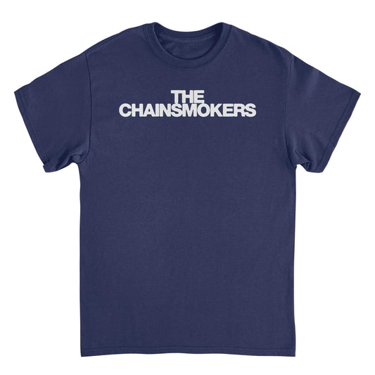 The Chainsmokers Classic Logo White Mens T Shirt Navy Blue Officially Licensed