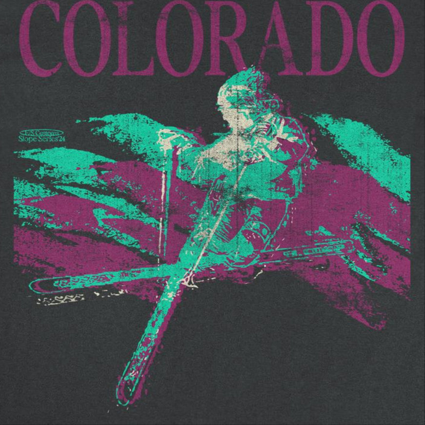 Skiing & Snowboarding Colorado Black T-Shirt Officially Licensed