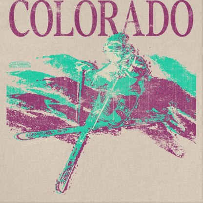 Skiing & Snowboarding Colorado Tan T-Shirt Officially Licensed