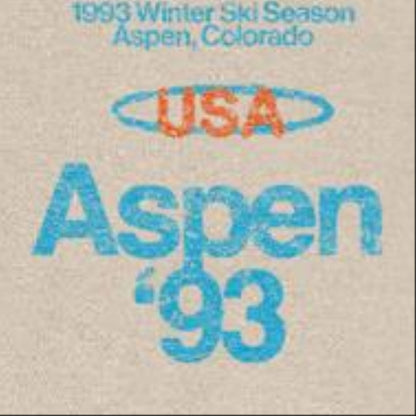 Ski Aspen '93 Front and Back Print T-Shirt Officially Licensed