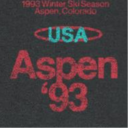 Ski Aspen '93 Front and Back Print Black T-Shirt Officially Licensed