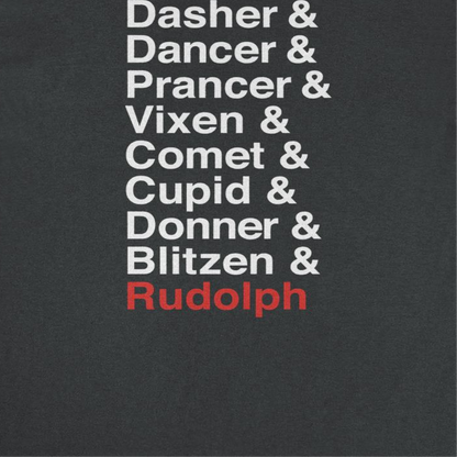 Reindeer Names Mens Christmas T-Shirt Officially Licensed