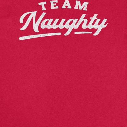 Team Naughty Mens Christmas T-Shirt Red Officially Licensed