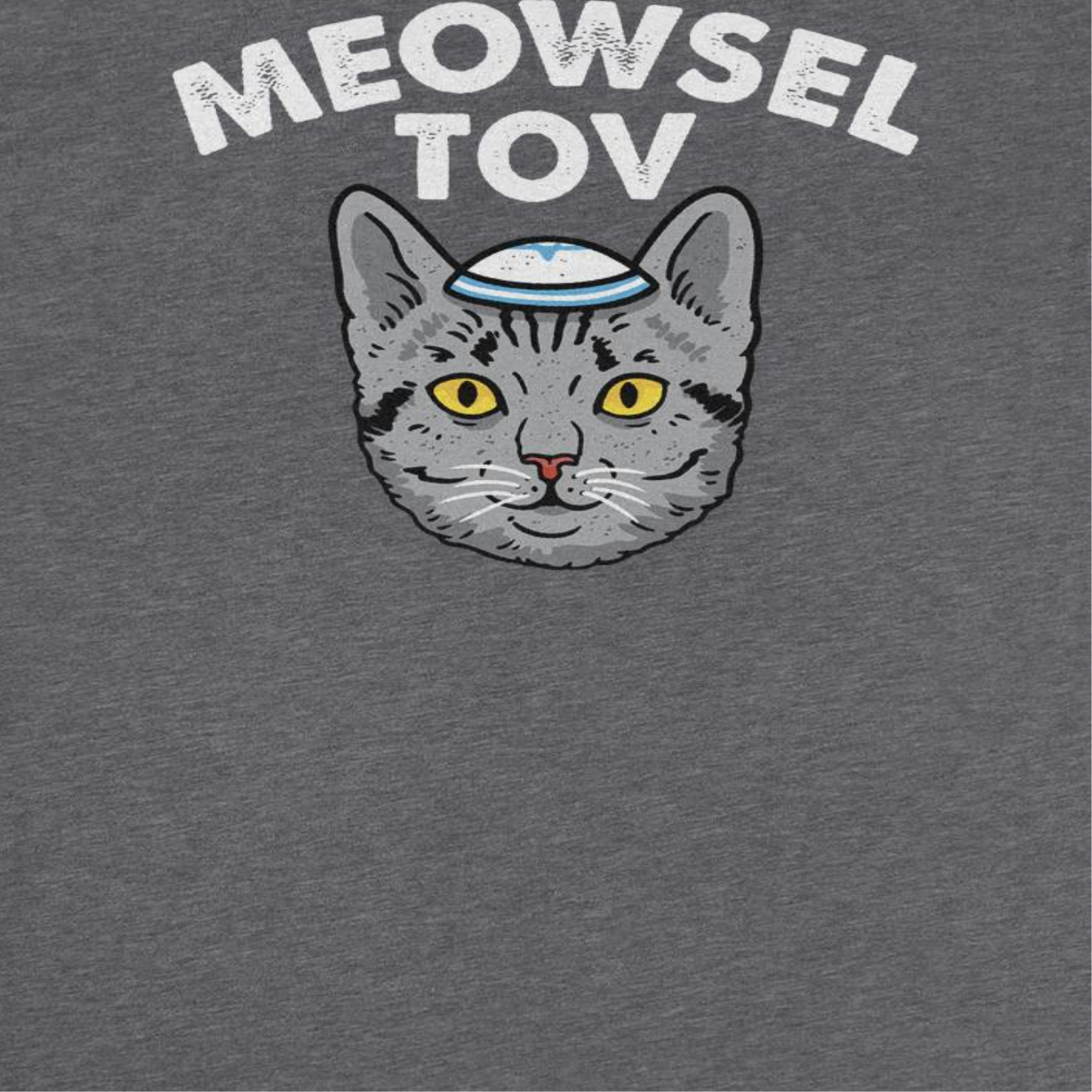 Meowsel Tov Cat Mens Hanukkah T Shirt Charcoal Officially Licensed