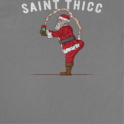 Saint Thicc Mens Christmas T-Shirt Officially Licensed