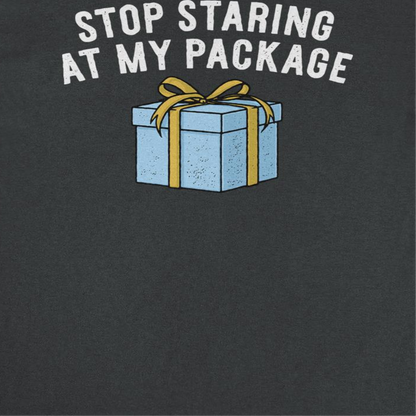 Stop Staring at my Package Mens Christmas T-Shirt Officially Licensed