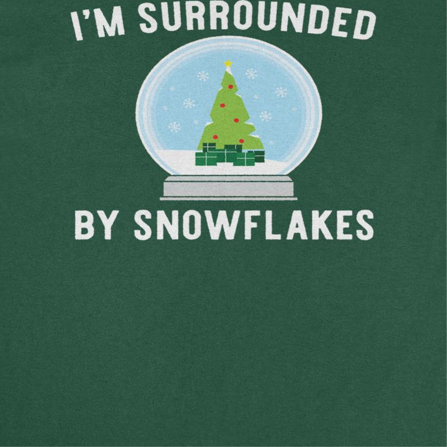 I'm Surrounded by Snowflakes Mens Christmas T-Shirt Green Officially Licensed