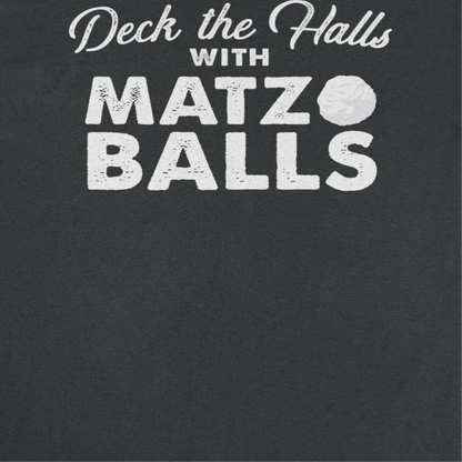 Deck the Halls with Matzo Balls Mens Hanukkah T Shirt Black Officially Licensed