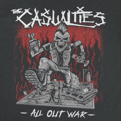 The Casualties All Out War Front Mens T Shirt Black Officially Licensed