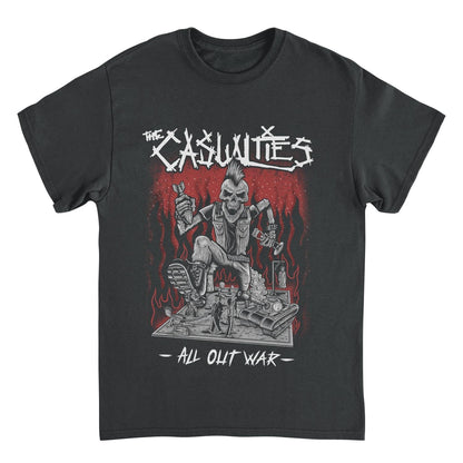 The Casualties All Out War Front Mens T Shirt Black Officially Licensed