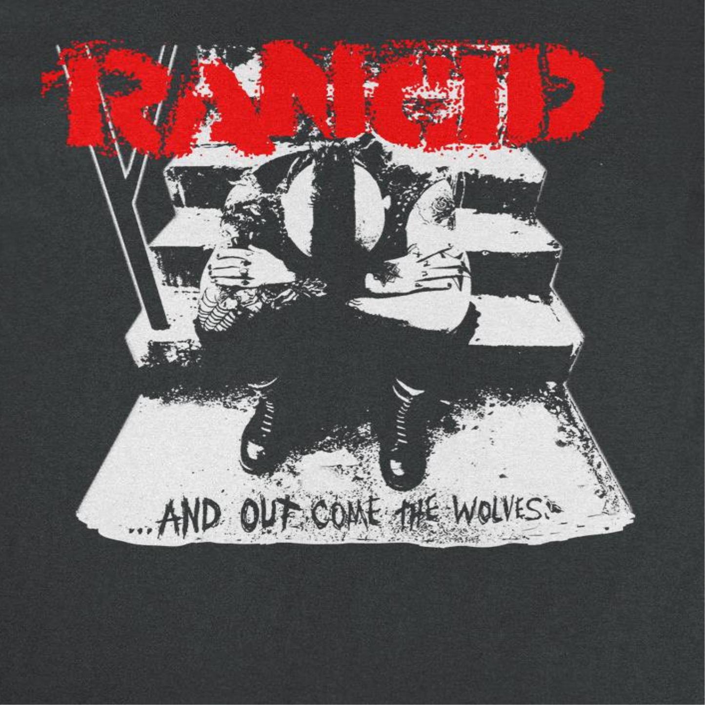 Rancid And Out Come the Wolves Artwork White Mens T Shirt Black Officially Licensed