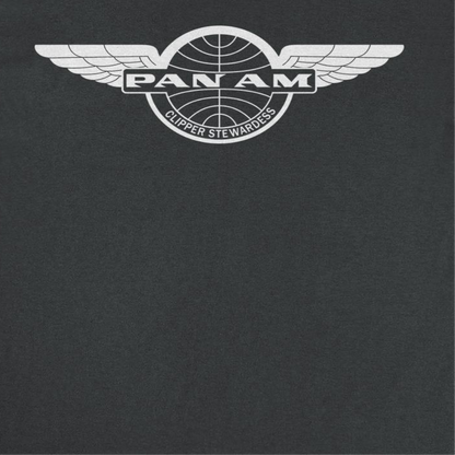Pan Am Clipper Stewardess White Print Mens T Shirt Black Officially Licensed