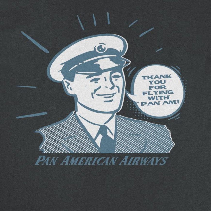 Pan Am Thank You for Flying With Pan Am Mens T Shirt Black Officially Licensed