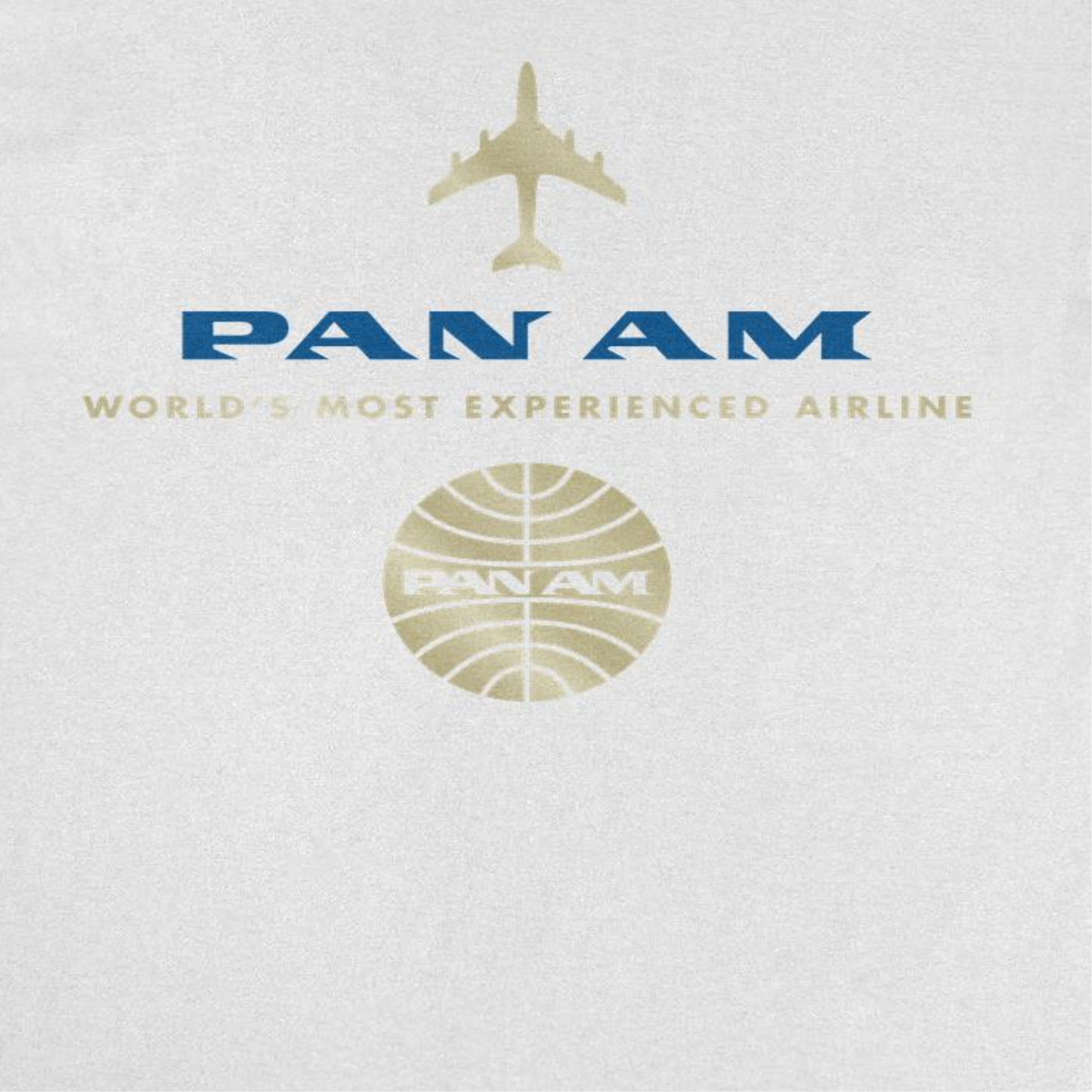 Pan Am Worlds Most Experienced Airline Gold Mens T Shirt White Officially Licensed