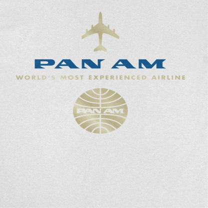 Pan Am Worlds Most Experienced Airline Gold Mens T Shirt White Officially Licensed