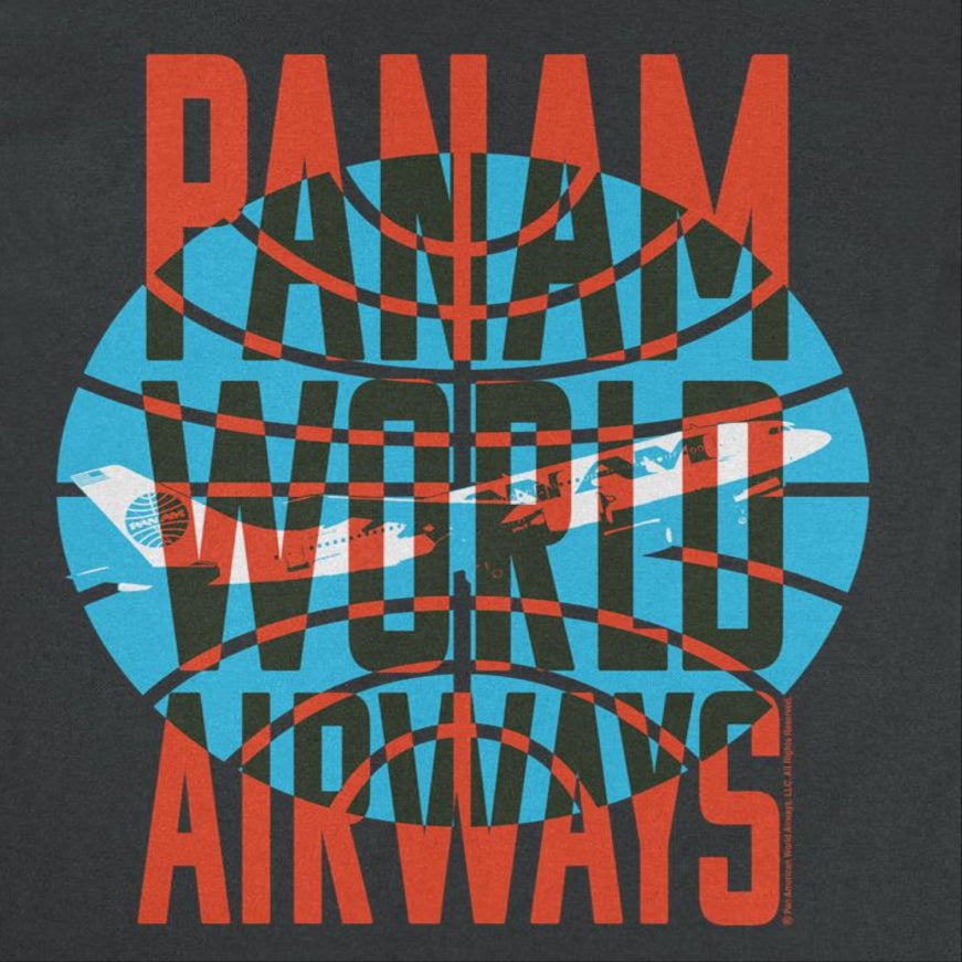 Pan Am World Airways Plane Take Off Logo Mens T Shirt Black Officially Licensed
