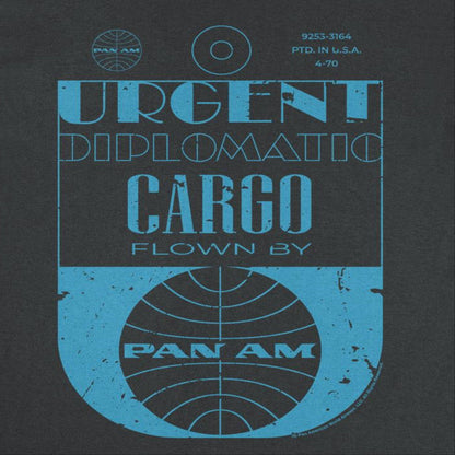 Pan Am Urgent Diplomatic Cargo Tag Mens T Shirt Black Officially Licensed