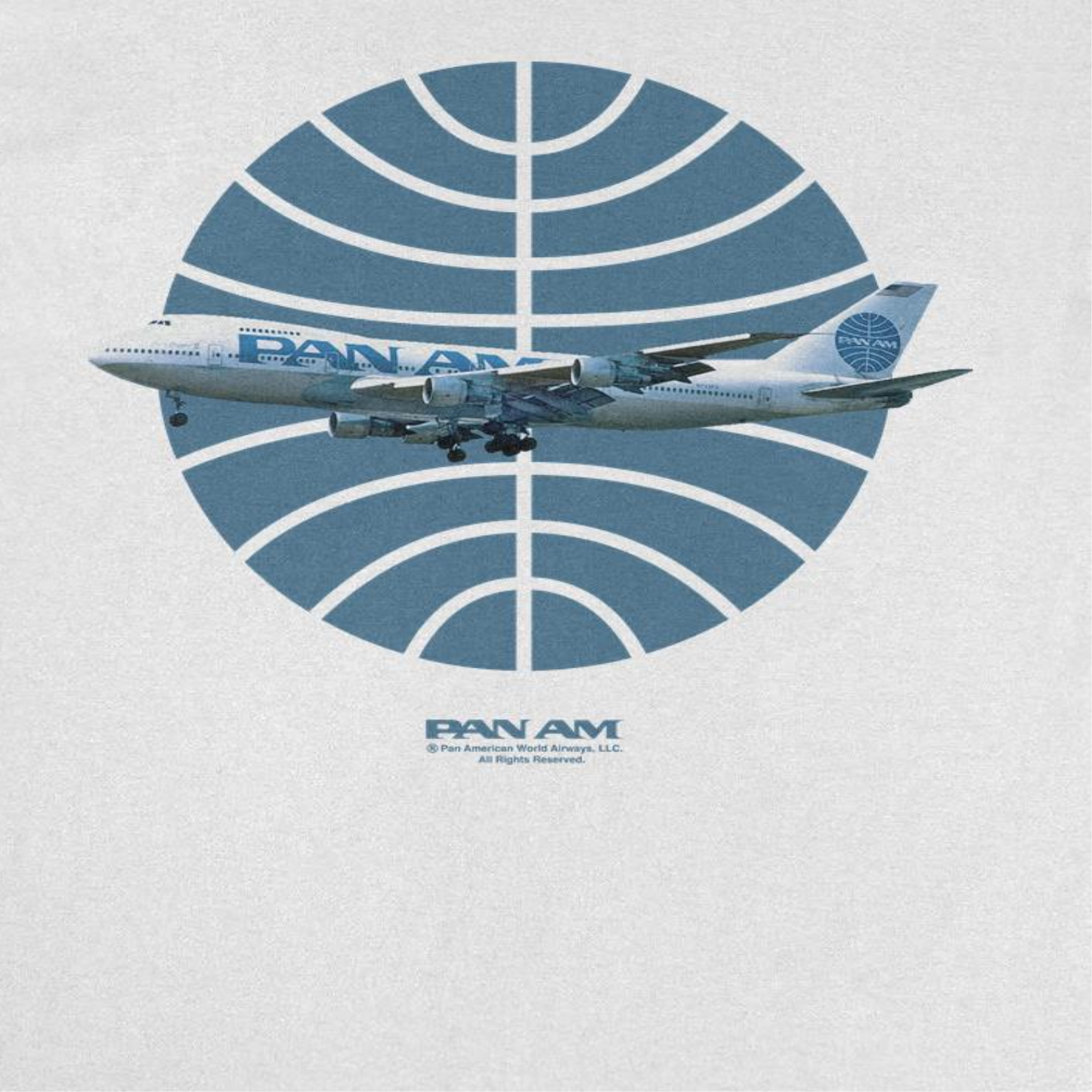 Pan Am Plane Over 1950S Logo Mens T Shirt White Officially Licensed