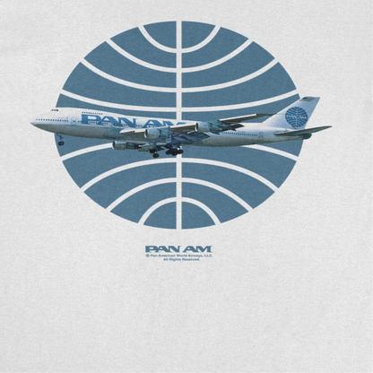Pan Am Plane Over 1950S Logo Mens T Shirt White Officially Licensed