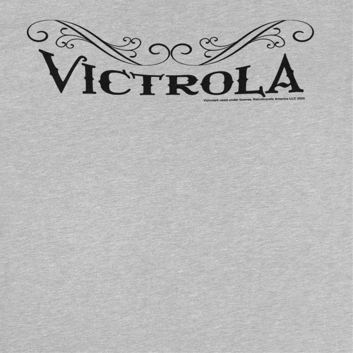 Victrola Black Text Retro Record Company Mens T Shirt Sport Grey Officially Licensed