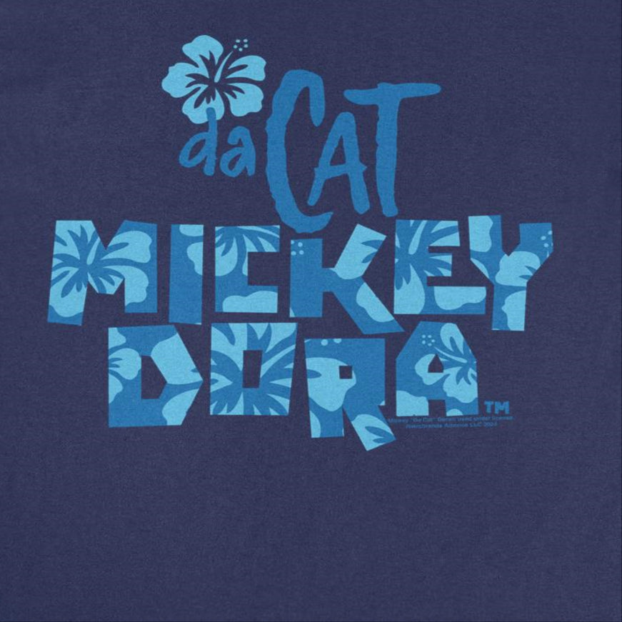 Mickey Da Cat Dora Blue Hawaiian Blue Retro Surfer Miki Mens T Shirt Navy Officially Licensed