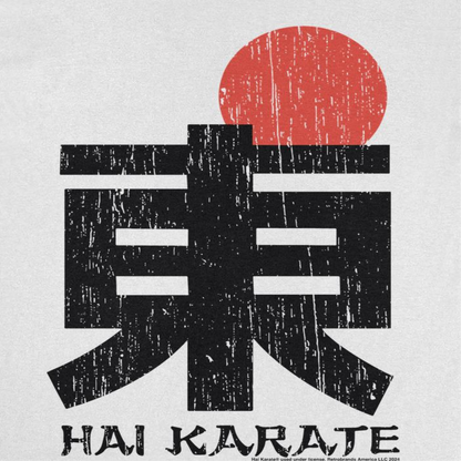 Hai Karate Japanese Character and Sun Mens T Shirt White Officially Licensed